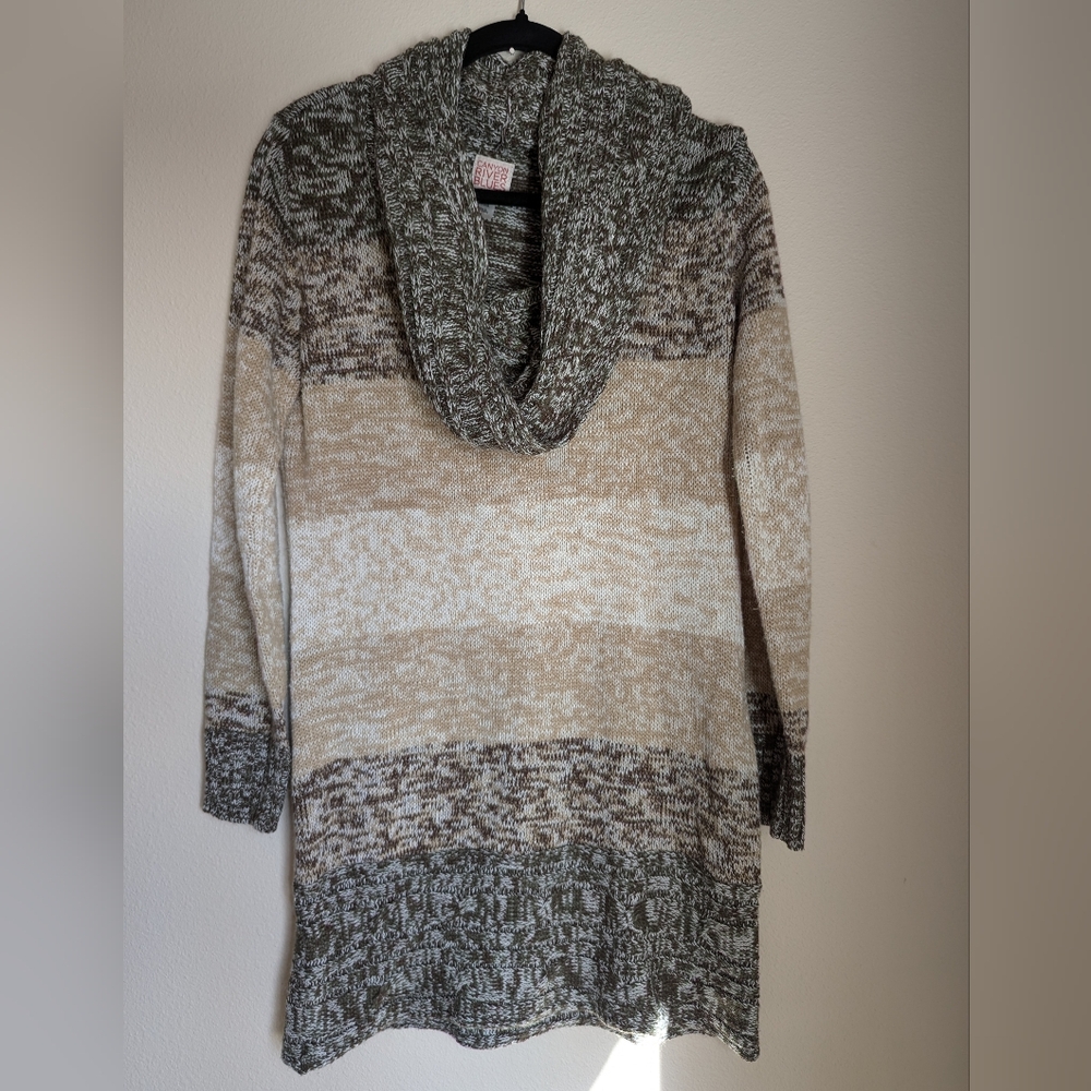 Canyon River Blues Tunic Length Cowl Neck Sweater Size M